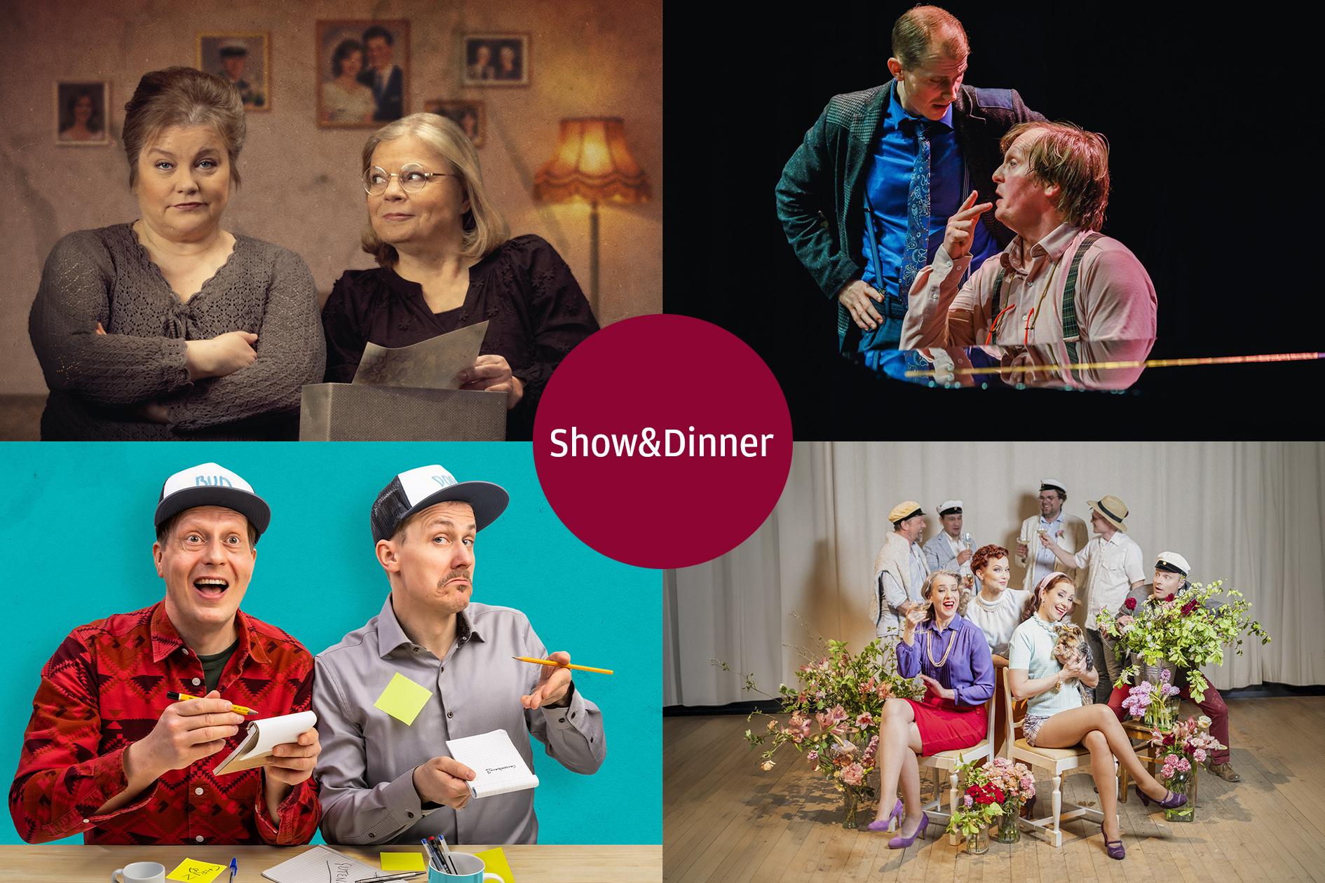 Kuvassa Musiikkiteatteri Kapsäkin syksyn Show&Dinner -esitykset.